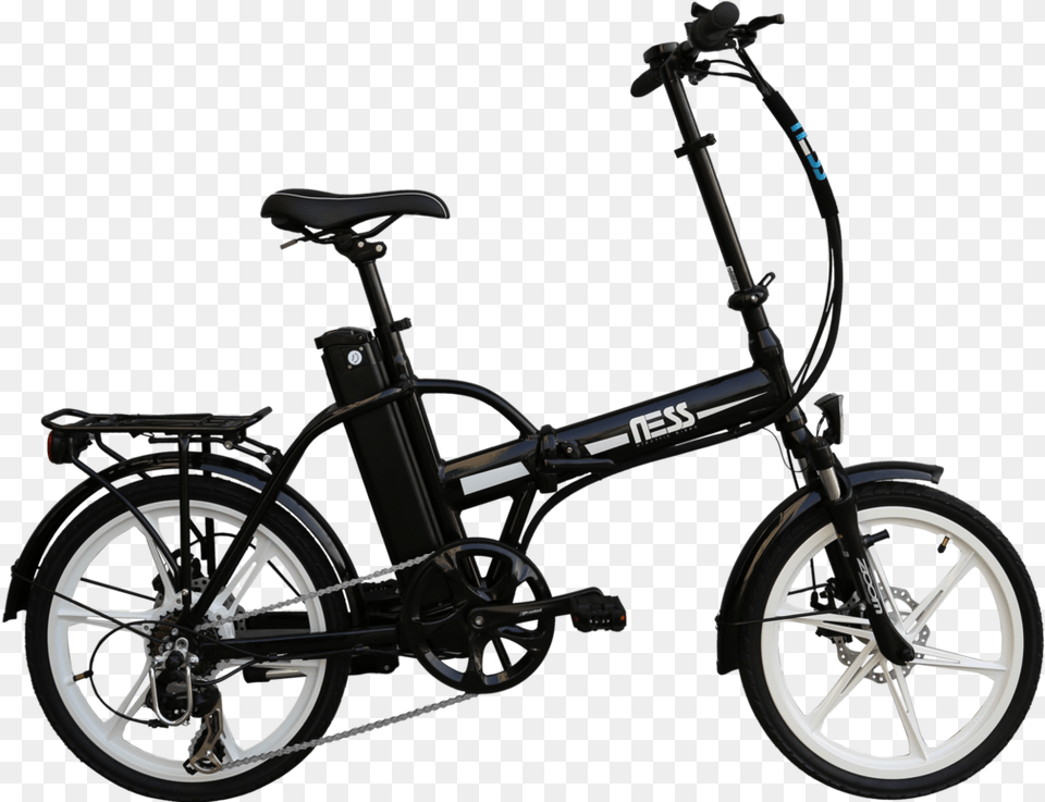 Ness Rua Folding Electric Bike Electric Bike Ness Mini Foldable Bike Black, Bicycle, Machine, Transportation, Vehicle Free Png Download