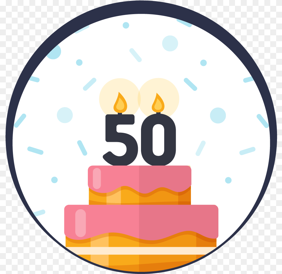 Nest 50th Birthday Wishes Circle, Birthday Cake, Cake, Cream, Dessert Free Png