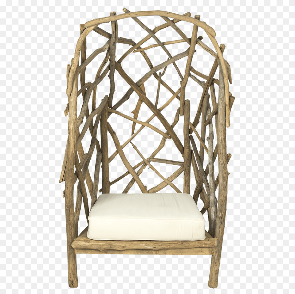 Nest Driftwood Chair Event Design Decor Eclectic Hive Co Ut, Furniture, Wood, Crib, Infant Bed Png Image