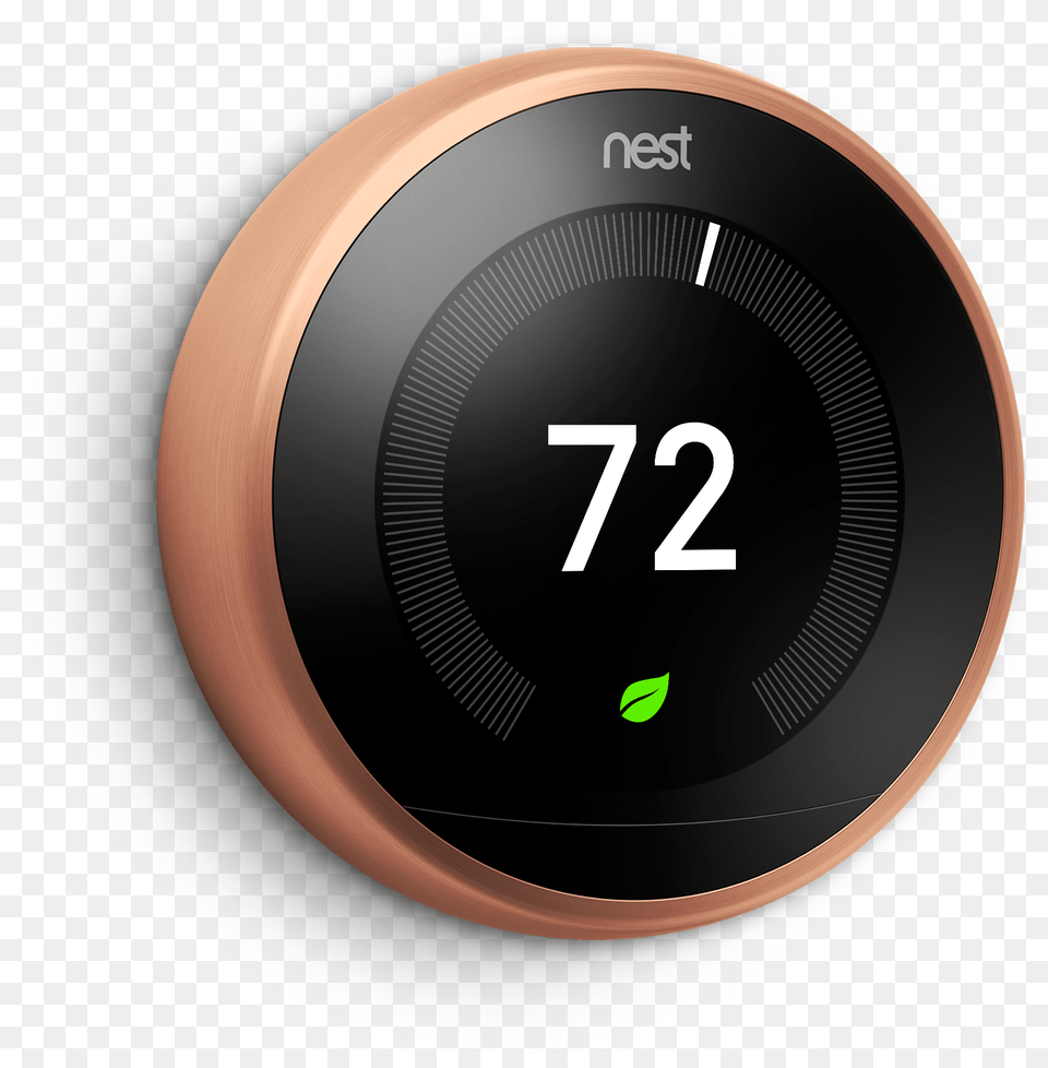 Nest Thermostat Copper Nest T3007ef Generation 3 Learning Thermostat, Gauge, Tachometer, Disk Free Png Download