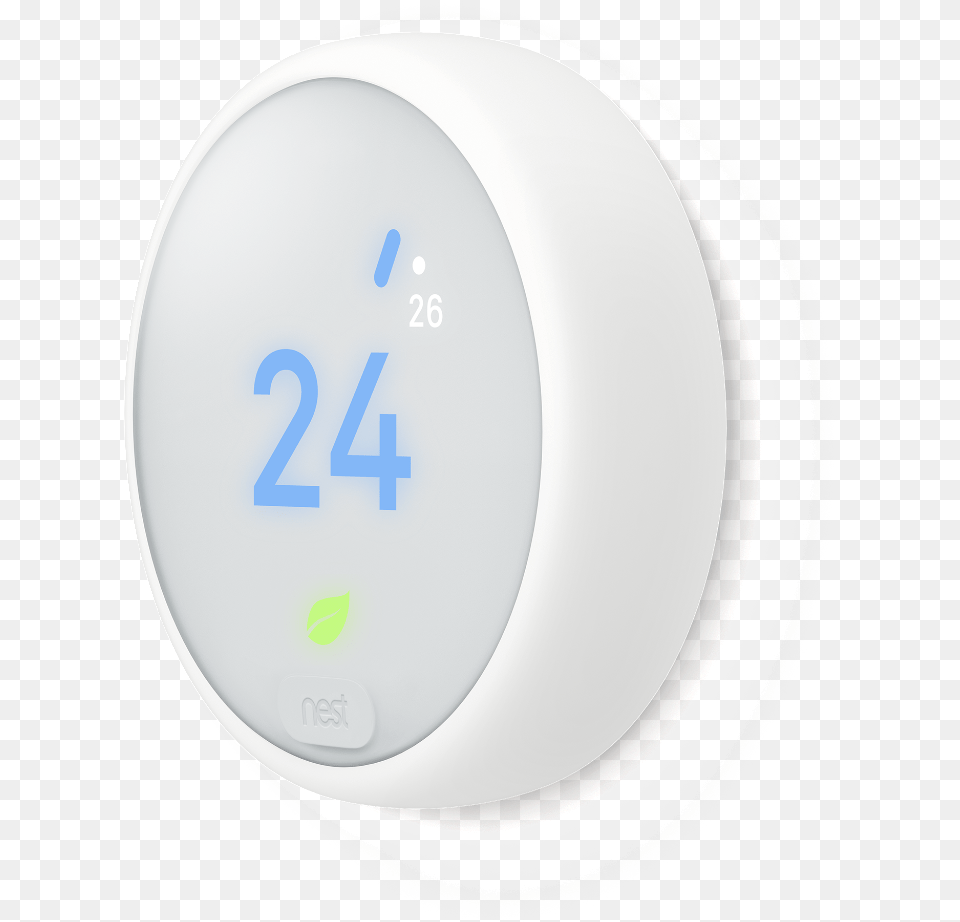 Nest Thermostat E Wifi Smart Thermostat Side View 2 Circle, Electronics, Screen, Disk Free Transparent Png