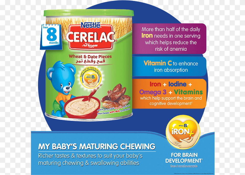 Nestl Cerelac Infant Cereal Wheat Amp Date Pieces Cerelac Baby Food, Advertisement, Poster, Tin, Animal Free Png Download