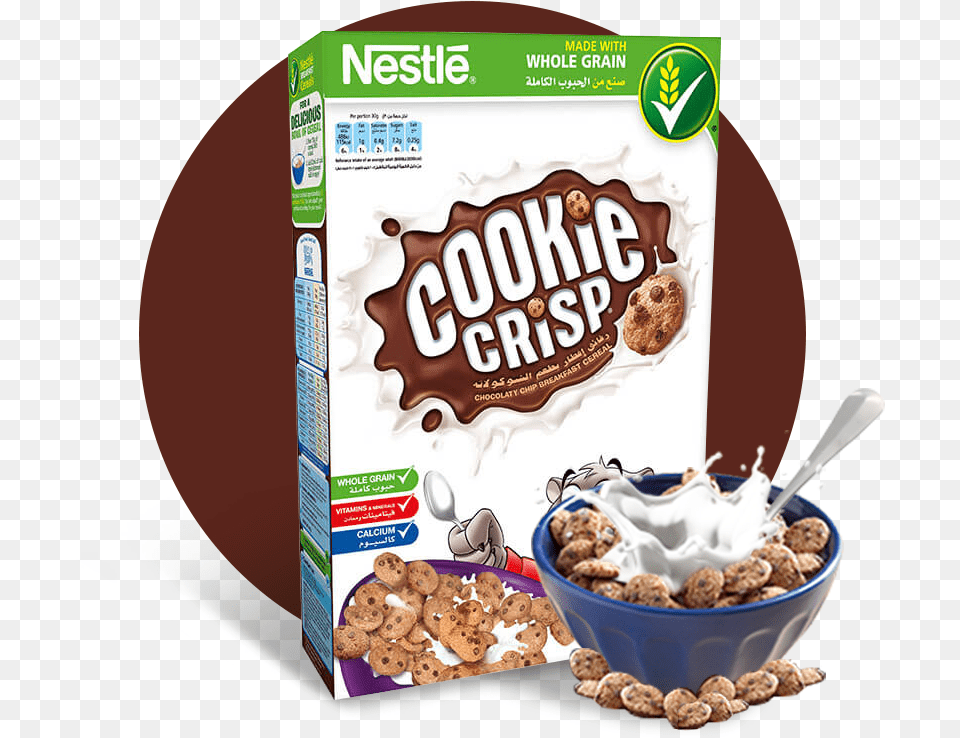 Nestl Cookie Crisp Chocolate Chip Breakfast Cereal Cereal Cookie Crisp Nestle, Bowl, Cream, Dessert, Food Free Png