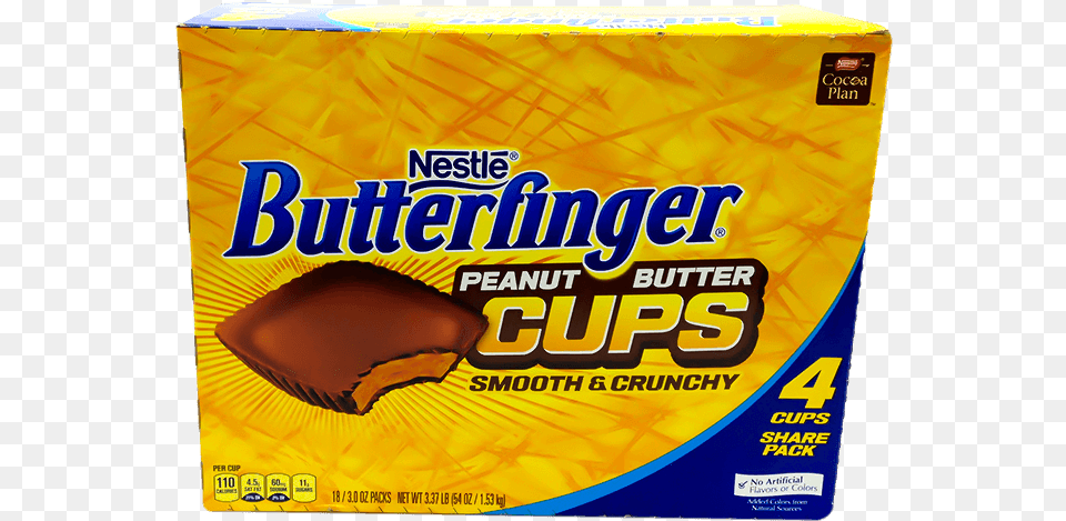 Nestle Butterfinger 4 Cup 3oz 85g Box Of 18 B Butterfinger Candy Bar, Food, Sweets Png