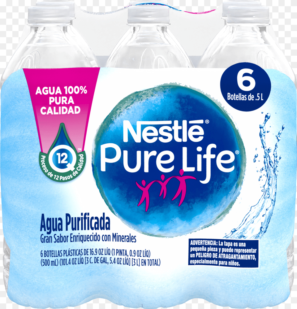 Nestle Pure Life Purified Water 6 16 Plastic Bottle, Beverage, Mineral Water, Water Bottle Free Transparent Png