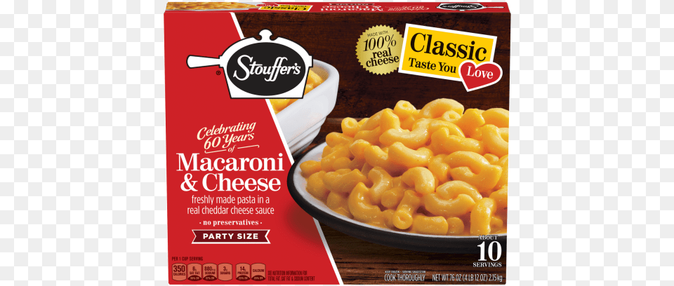 Nestle Stouffers Party Size Macaroni And Cheese 76 Family Size Stouffers Macaroni And Cheese, Advertisement, Food, Pasta, Poster Free Transparent Png