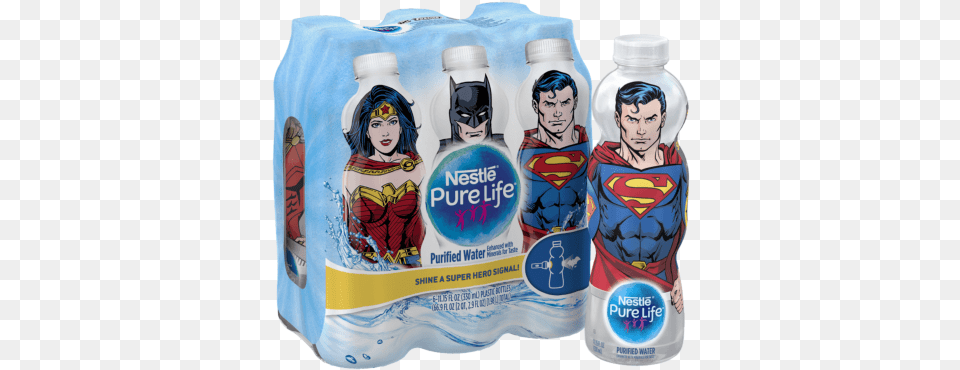 Nestle Waters Justice League, Bottle, Adult, Male, Man Png