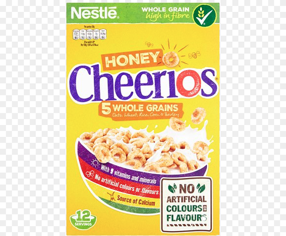 Nestles Honey Cheerios 375g Cheerios 5 Less Sugar, Advertisement, Food, Snack, Nut Free Transparent Png