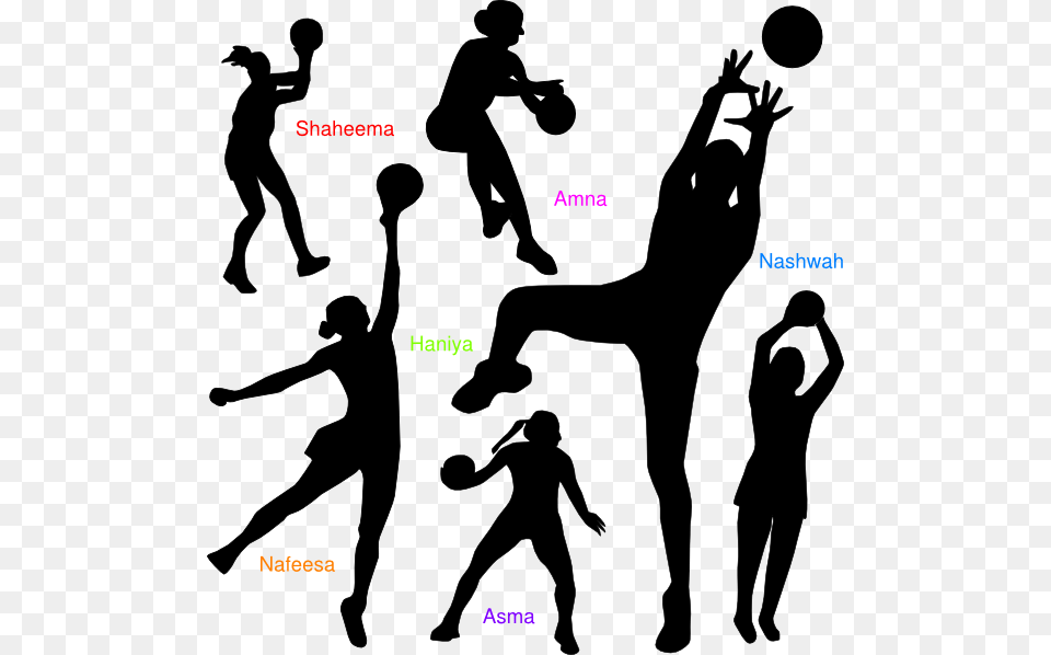 Netball Friends Good Clip Clipart Background Sports, Silhouette, Adult, Person, Man Free Transparent Png