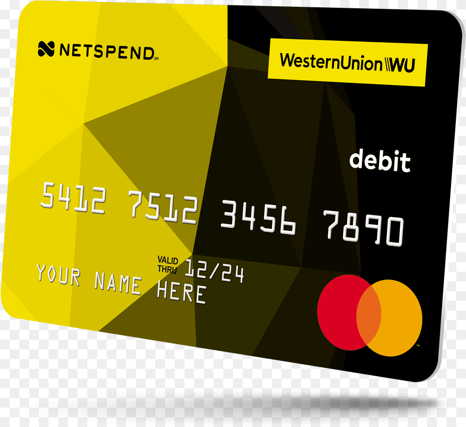 Netspend Prepaid Card Western Union Card, Text, Credit Card, Disk Free Png