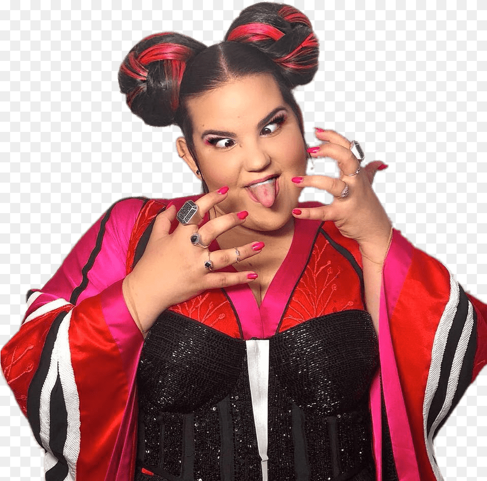 Netta Crazy Face Netta Barzilai No Background, Portrait, Photography, Person, Fashion Png