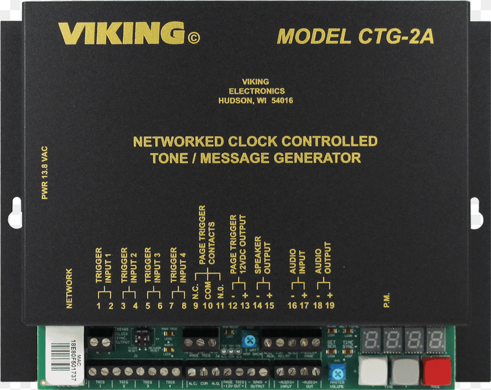 Networked Clock Controlled Tone Amp Message Generator Viking C 2000, Book, Computer Hardware, Electronics, Hardware Png