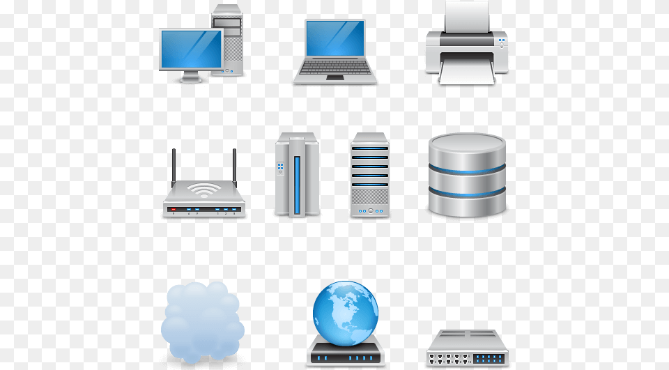 Networking Icon Pack By Webhostinggeeks Computer Network Icon Pack, Electronics, Hardware, Pc, Laptop Png Image