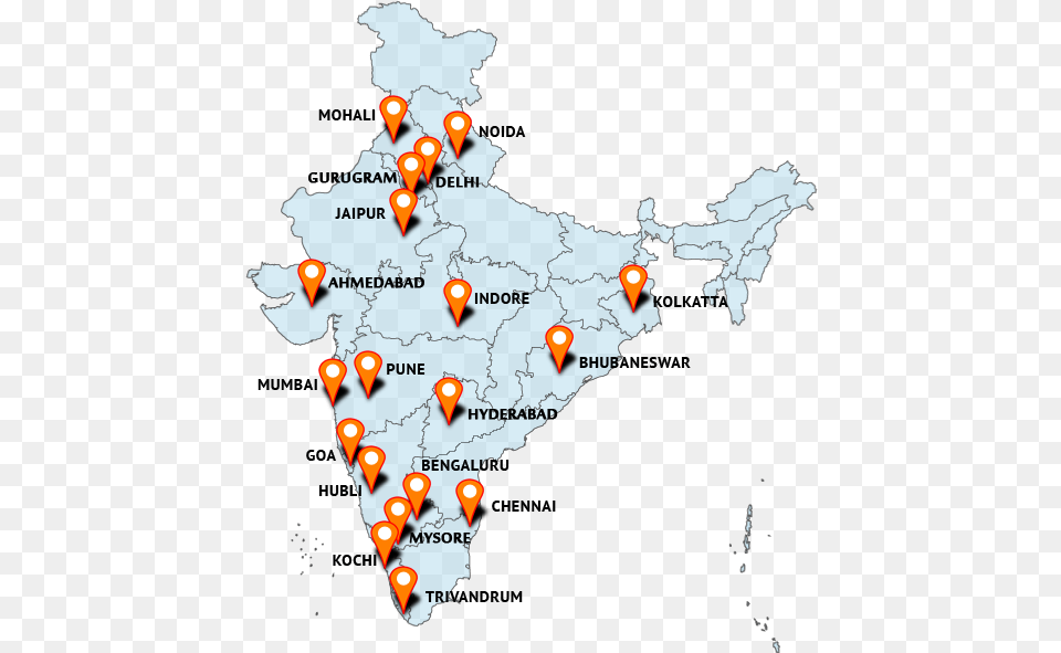 Networks Our Branches In India, Chart, Plot, Map, Atlas Free Png