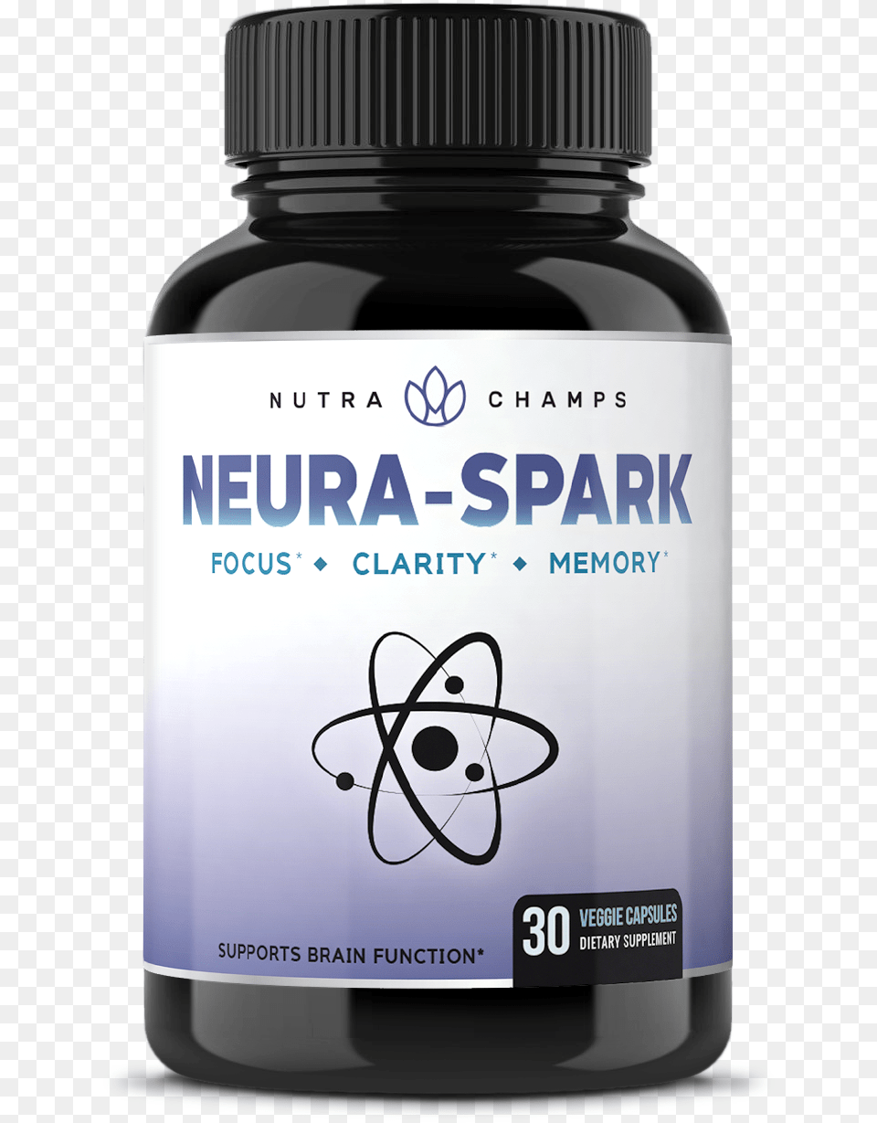 Neura Spark Premium Brain Supplement For Focus Memory Natural Brain Supplement For Focus Memory Energy, Bottle, Ink Bottle, Shaker Png