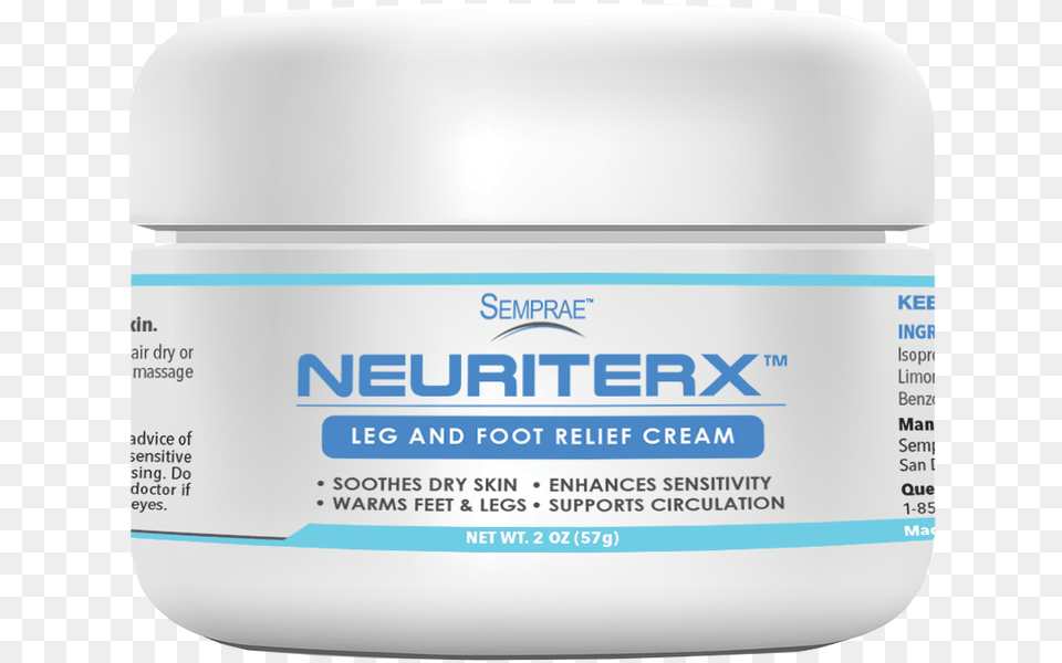 Neuriterx Leg And Foot Relief Cream 2oz Jar Cosmetics, Bottle, Lotion Free Png