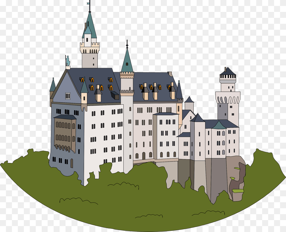 Neuschwanstein Clipart, Architecture, Building, Castle, Fortress Png Image