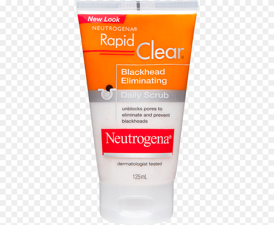Neutrogena Rapid Clear Blackhead Scrub 125ml Neutrogena Blackhead Face Wash, Bottle, Cosmetics, Lotion, Sunscreen Png Image