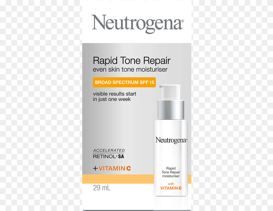 Neutrogena Rapid Tone Repair Day Moisturiser, Bottle, Cosmetics, Sunscreen, Perfume Free Transparent Png
