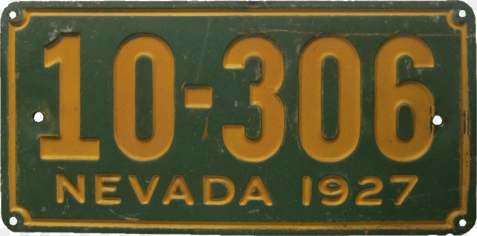 Nevada License Plate 1927 Signage, License Plate, Transportation, Vehicle, Symbol Free Png