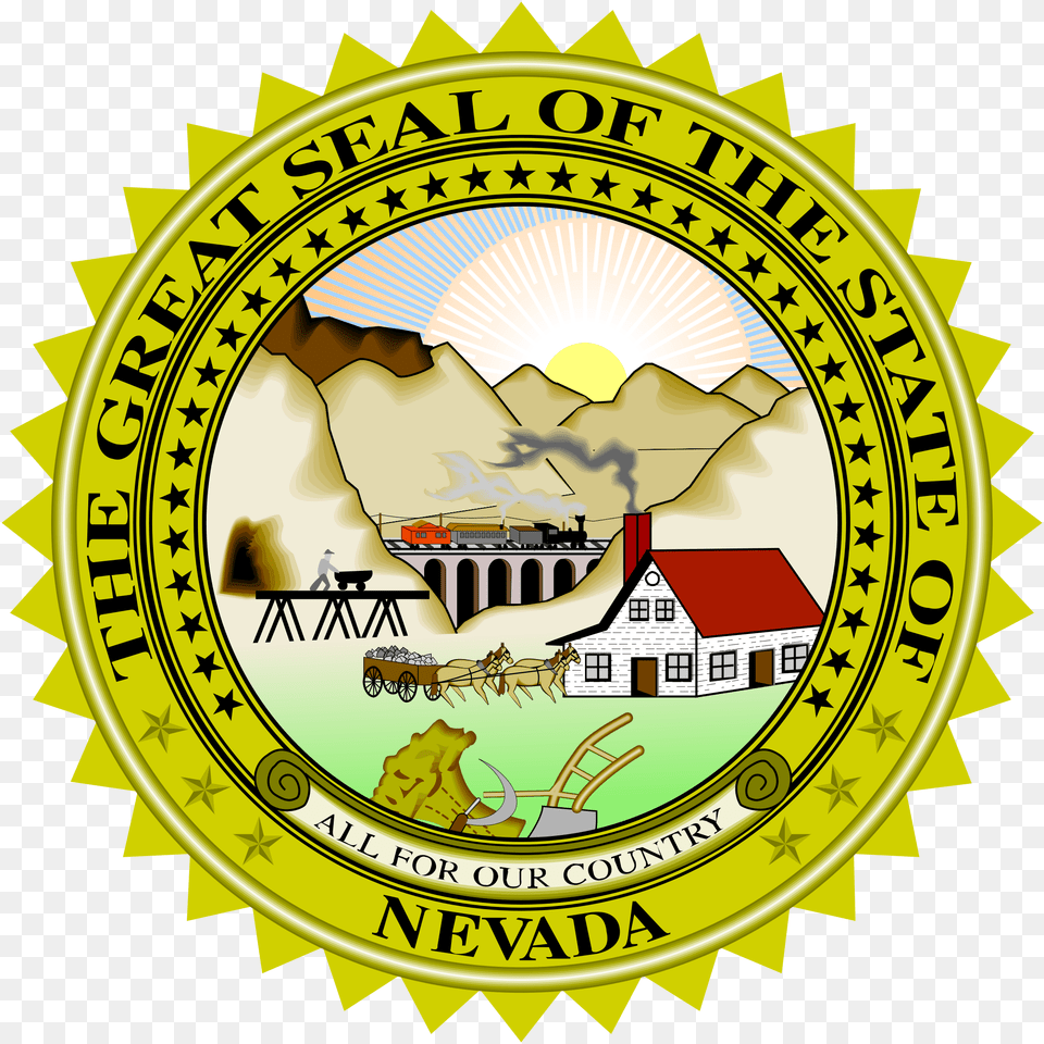 Nevada Seal, Badge, Logo, Symbol, Emblem Png Image