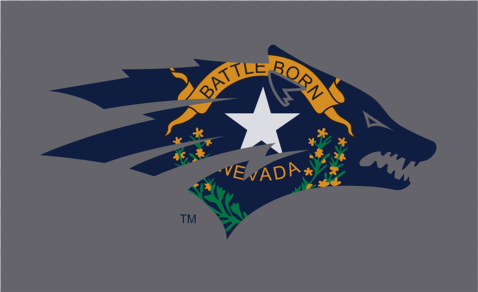 Nevada Wolf Pack Battle Born Flag Grey Background Nevada Wolfpack Battle Born, Logo, Symbol, Star Symbol, Animal Free Transparent Png