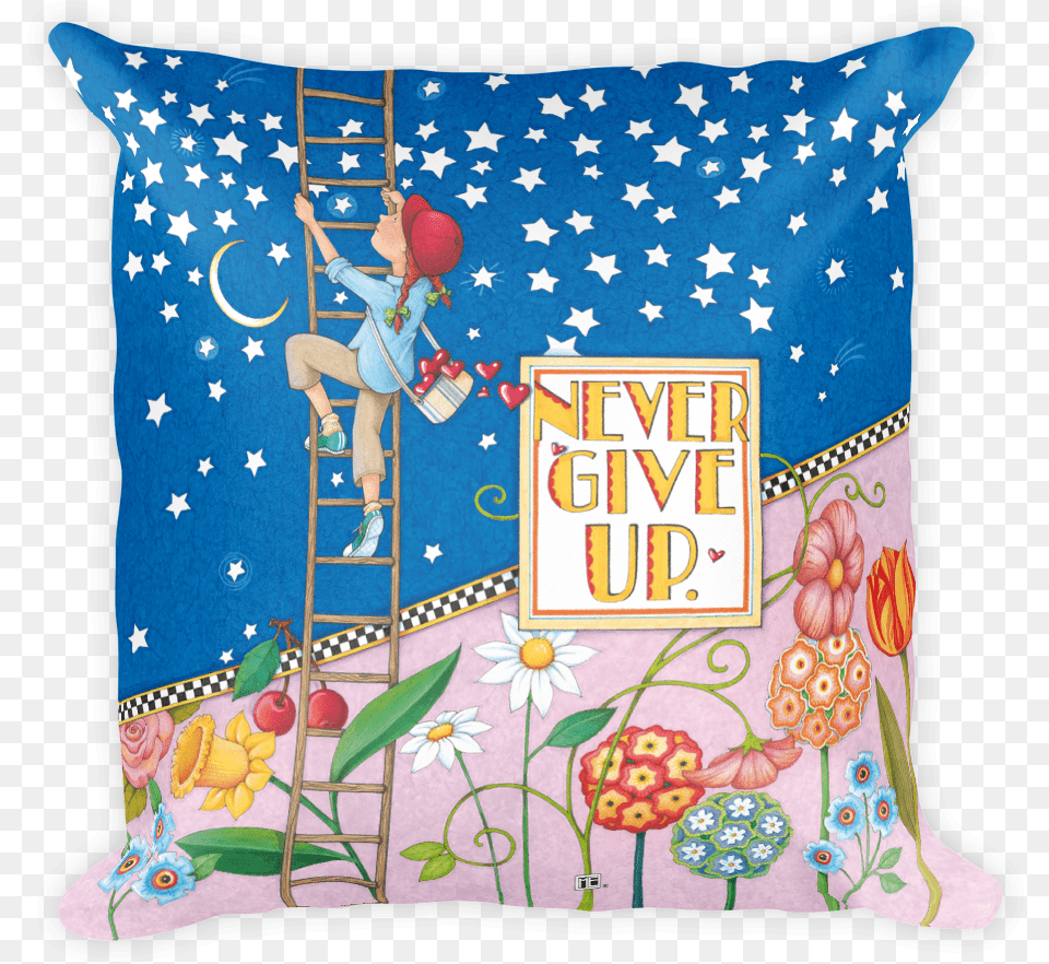 Never Give Up Mary Engelbreit Never Give Up, Cushion, Home Decor, Pillow, Baby Png