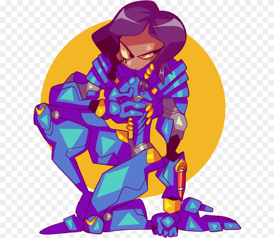 Never Miss A Moment Pharah Artwork, Art, Graphics, Purple, Face Png Image