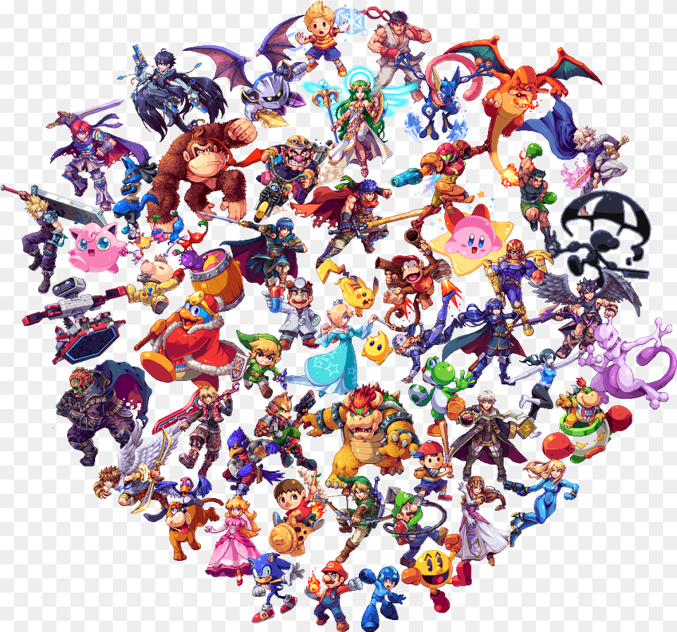 Never Miss A Moment Super Smash Bros Pixel Art, Collage, Person, Baby, Woman Png