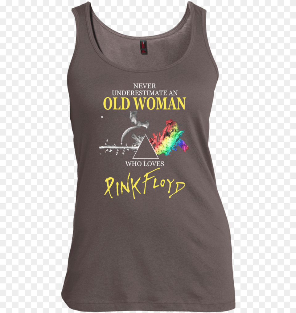 Never Underestimate An Old Woman Who Loves Pink Floyd Shirt, Clothing, Tank Top Png