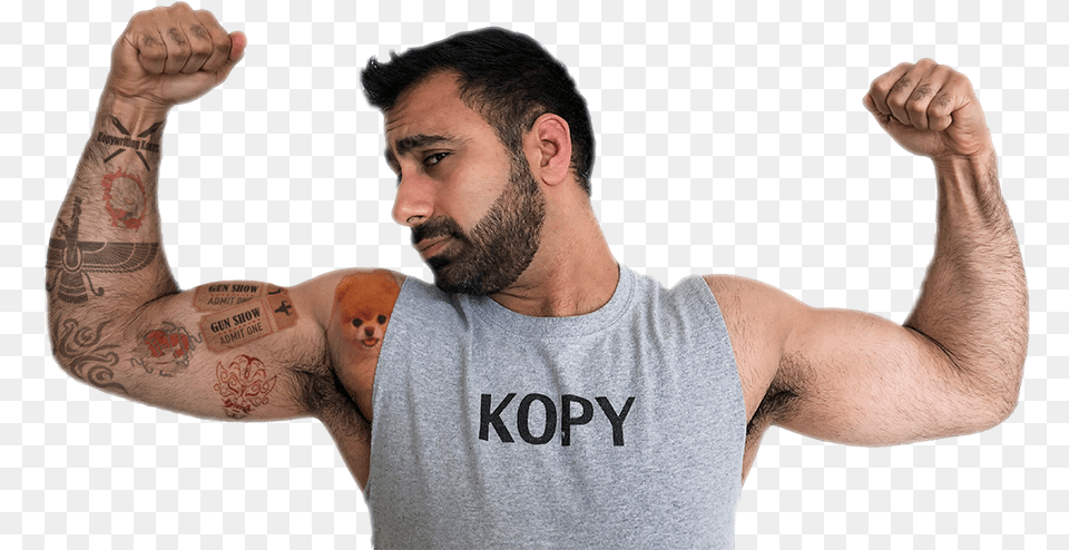 Neville Tatoos Flexing People With One Tattoo, Skin, Person, Arm, Body Part Free Png Download
