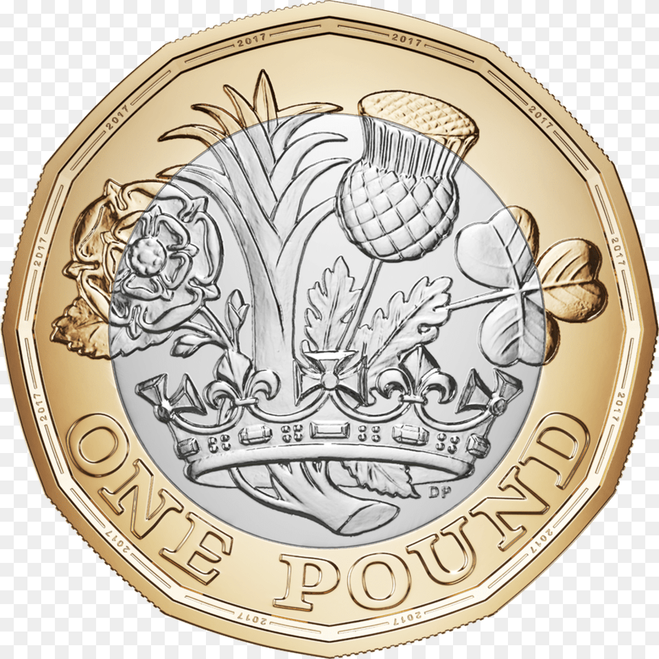 New 1 Pound Coin, Money Png