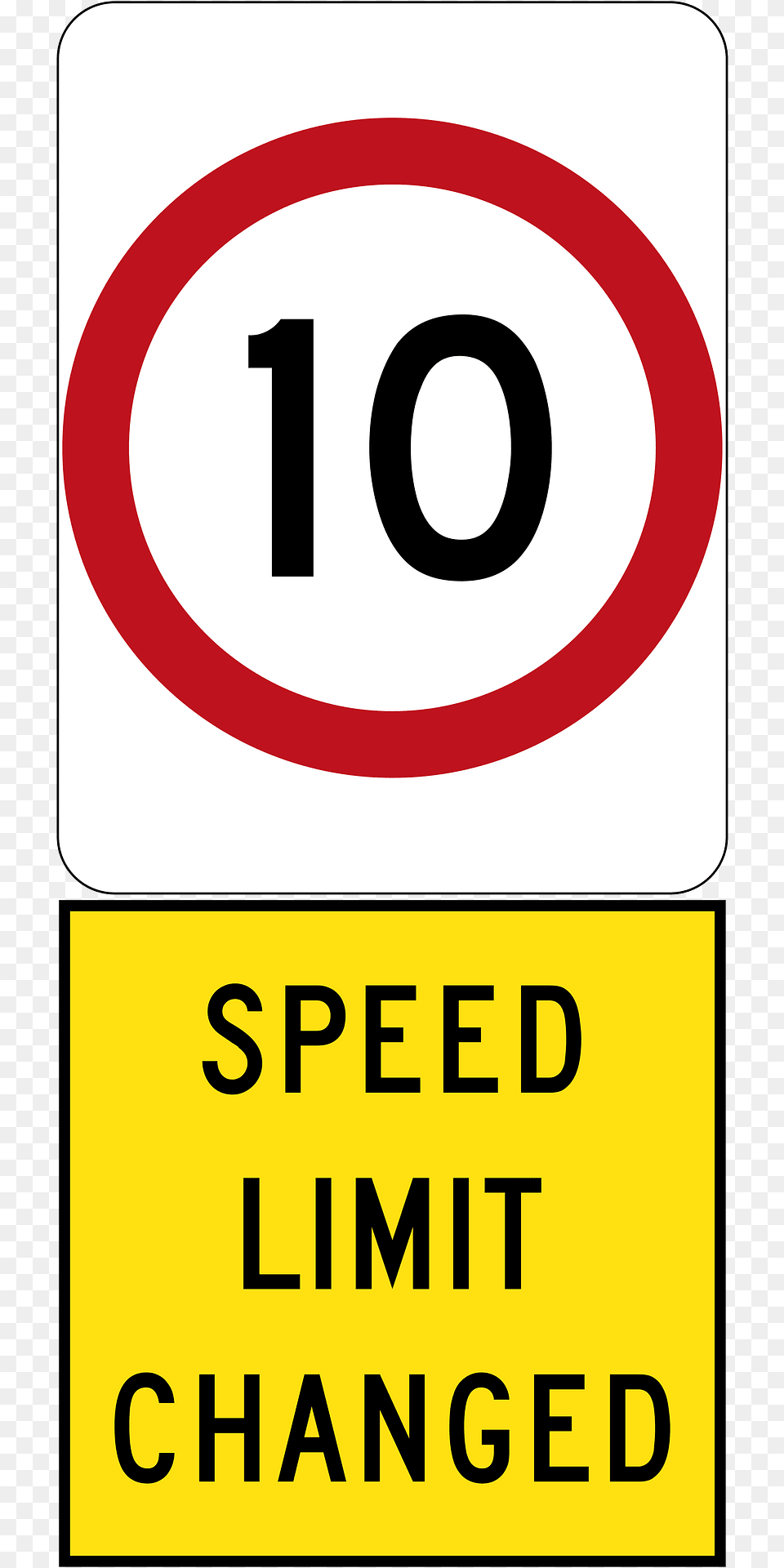 New 10 Kmh Speed Limit Used In South Australia Clipart, Sign, Symbol, Road Sign Png Image