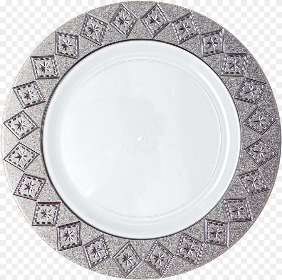 New 1025 Crushed White Silver Plastic Dinner Plates Plate, Art, Dish, Food, Meal Png