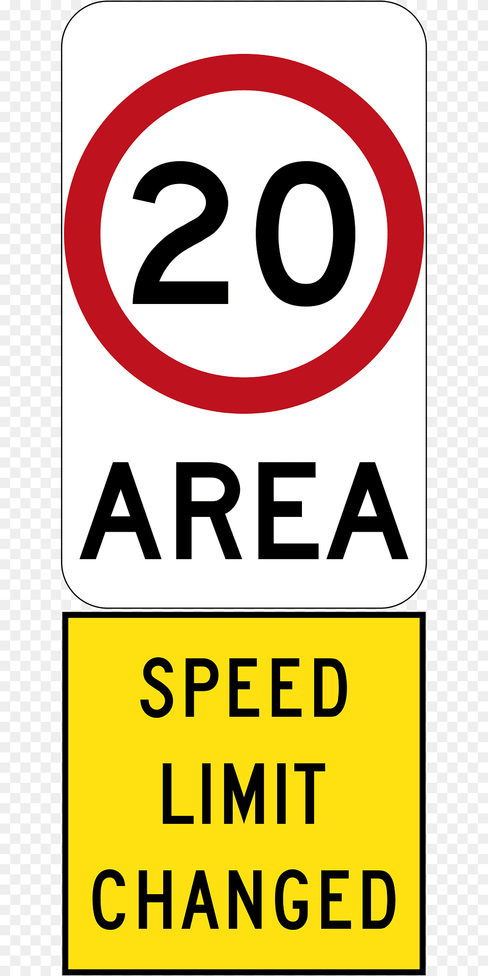 New 20 Kmh Speed Limit Area Used In South Australia Clipart, Sign, Symbol, Road Sign Free Png Download