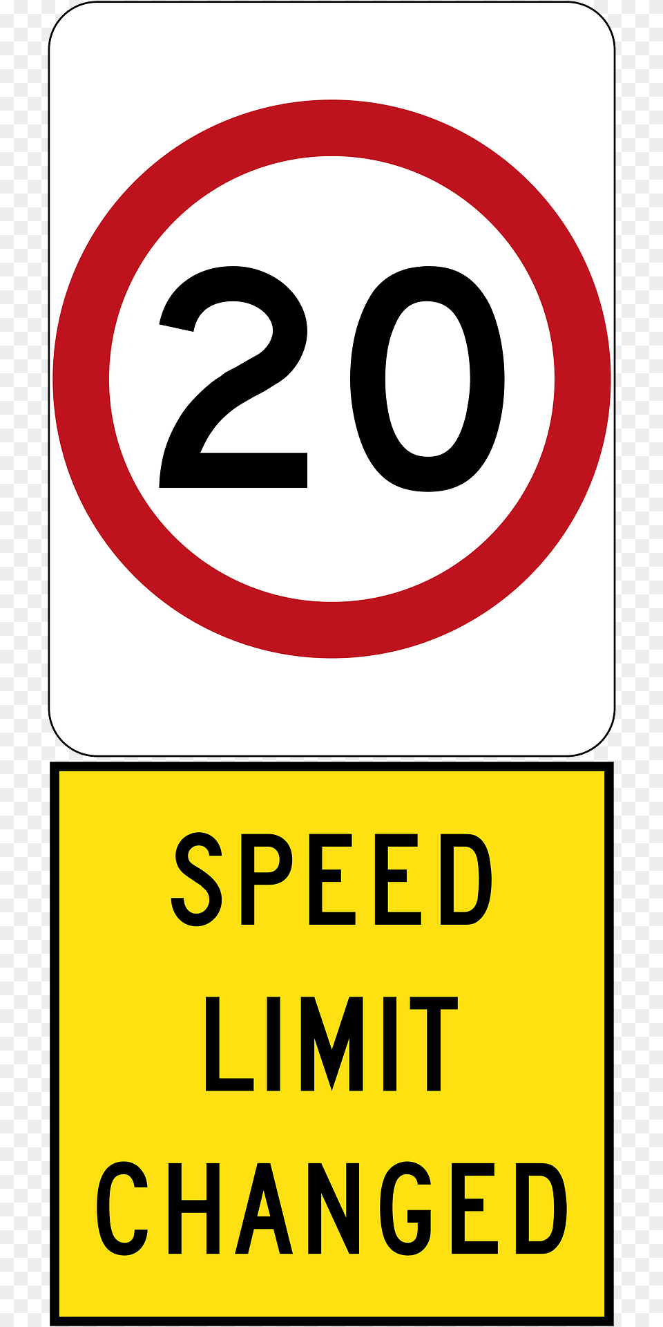 New 20 Kmh Speed Limit Used In South Australia Clipart, Sign, Symbol, Road Sign Free Png