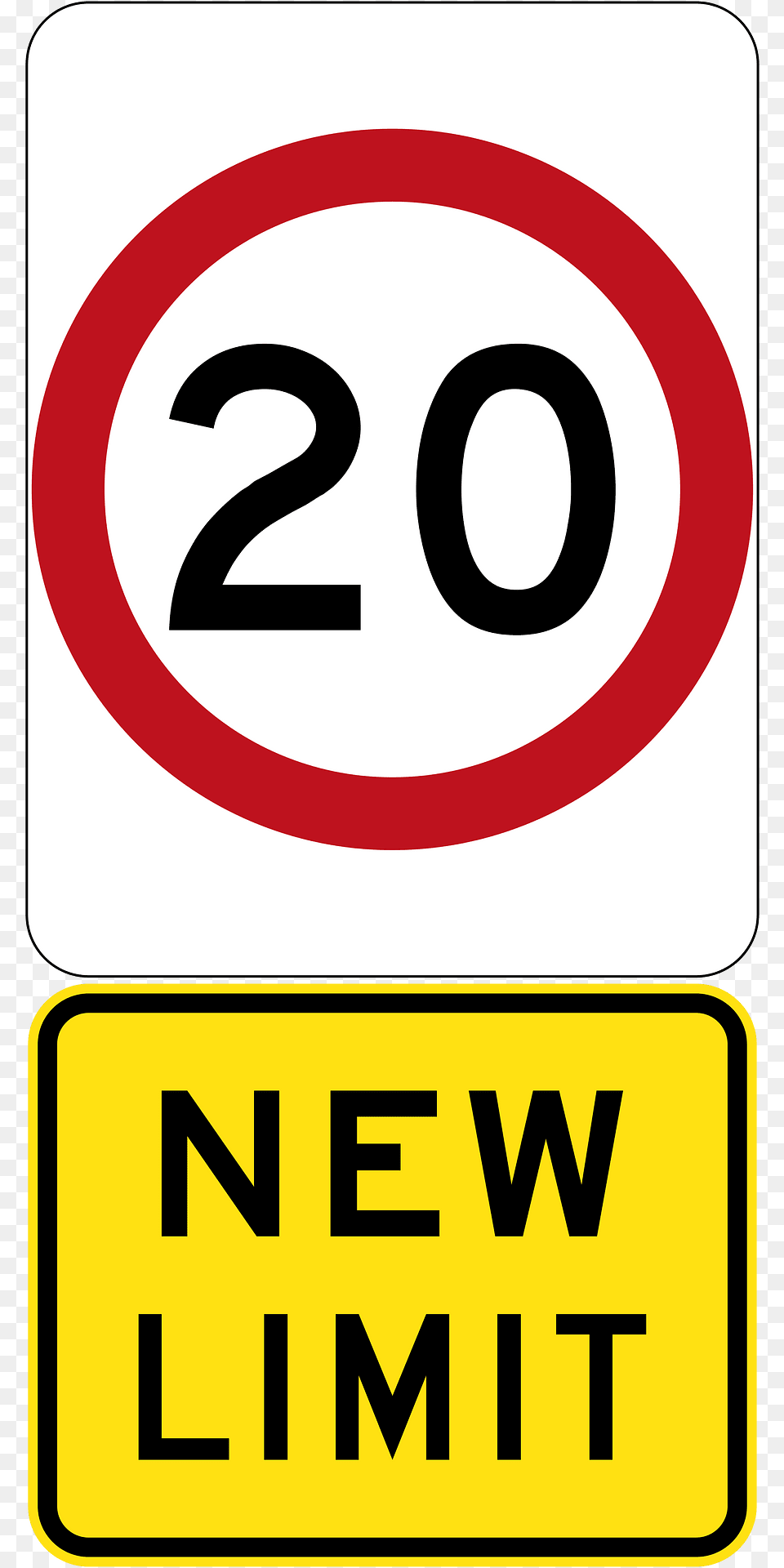 New 20 Kmh Speed Limit Used In Victoria Clipart, Sign, Symbol, Road Sign, Text Png
