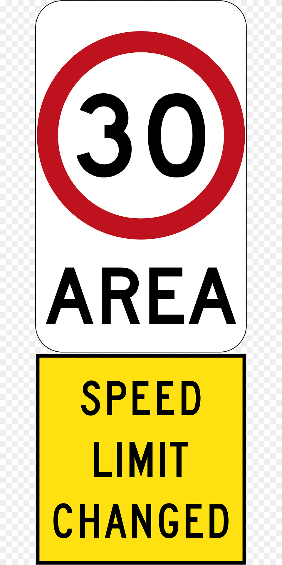 New 30 Kmh Speed Limit Area Used In South Australia Clipart, Sign, Symbol, Road Sign, Text Png Image