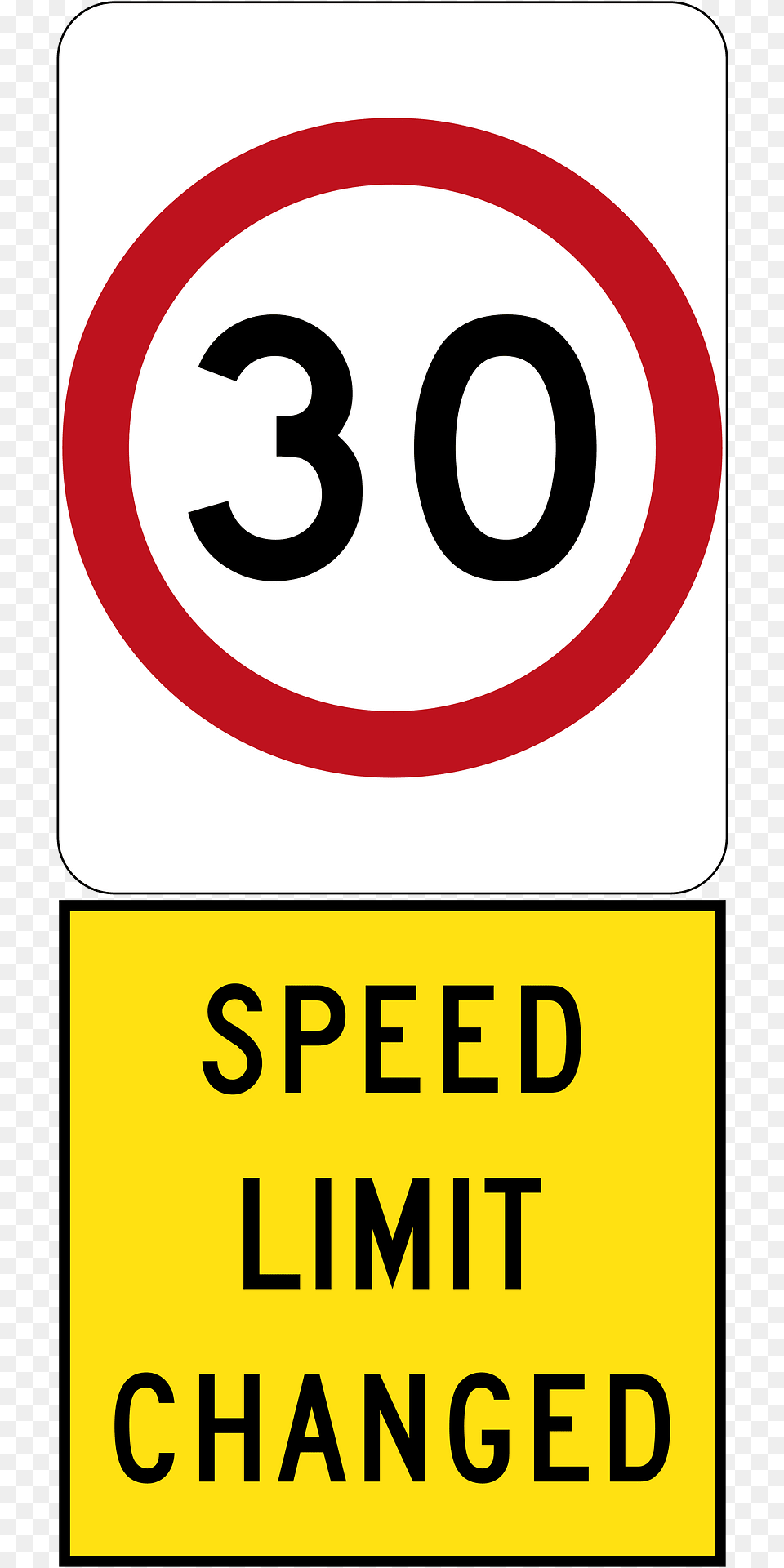 New 30 Kmh Speed Limit Used In South Australia Clipart, Sign, Symbol, Road Sign, Text Png Image