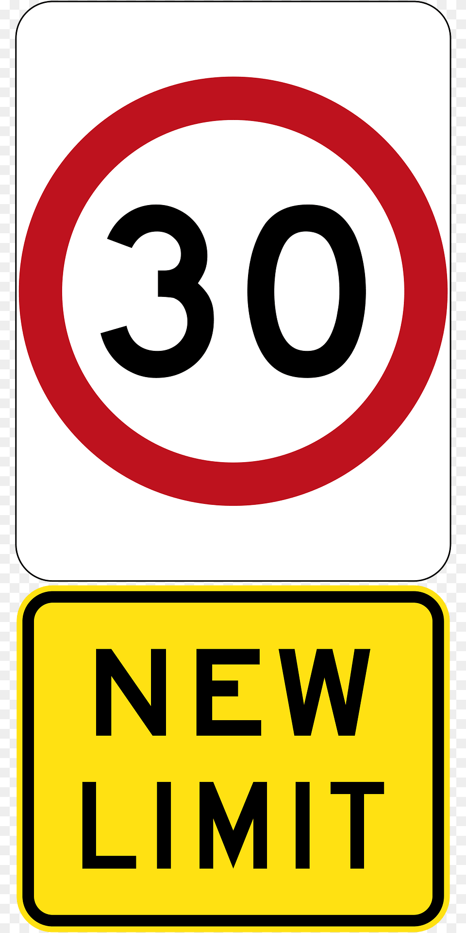 New 30 Kmh Speed Limit Used In Victoria Clipart, Sign, Symbol, Road Sign, Text Png