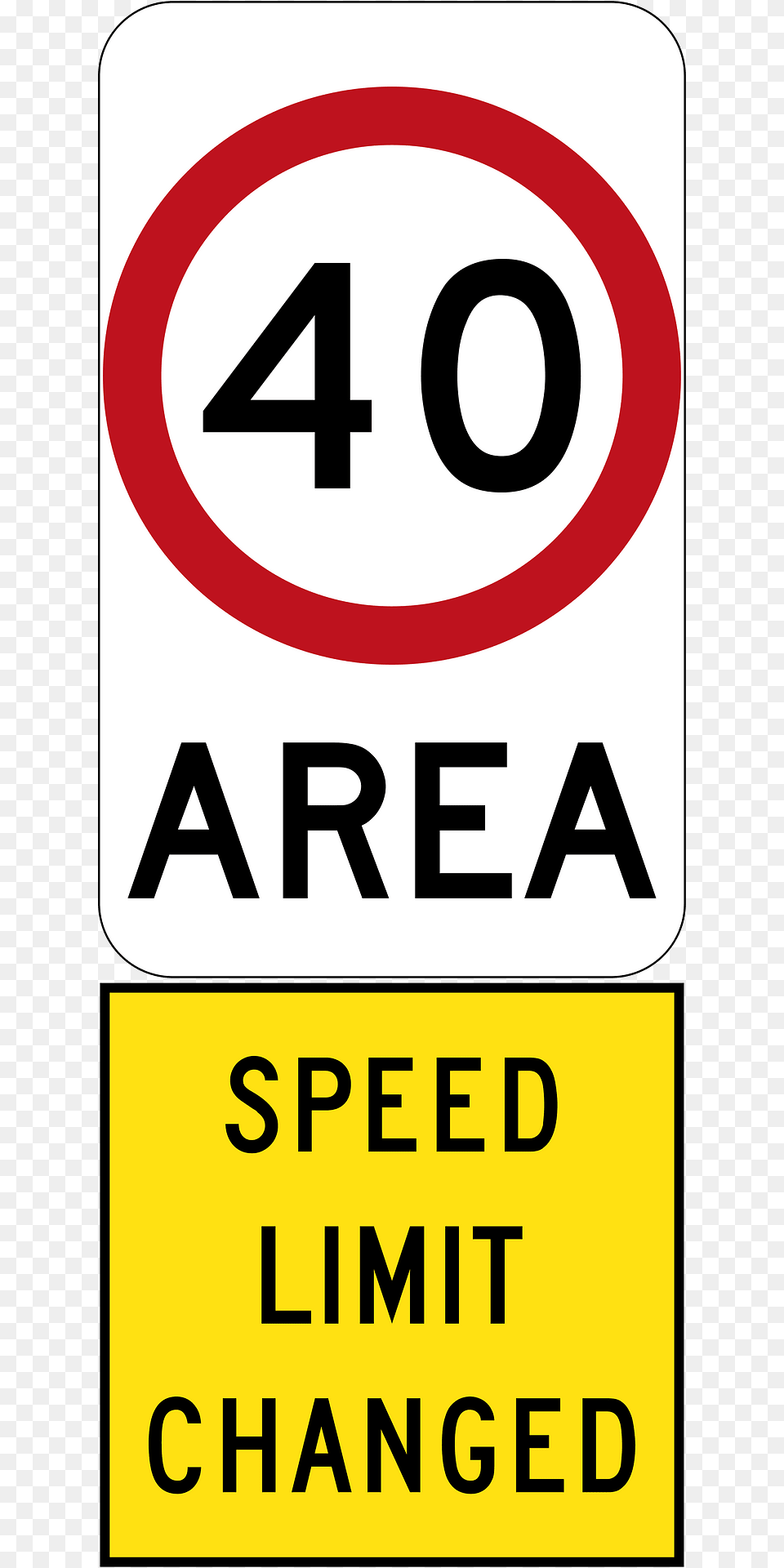 New 40 Kmh Speed Limit Area Used In South Australia Clipart, Sign, Symbol, Road Sign Png Image
