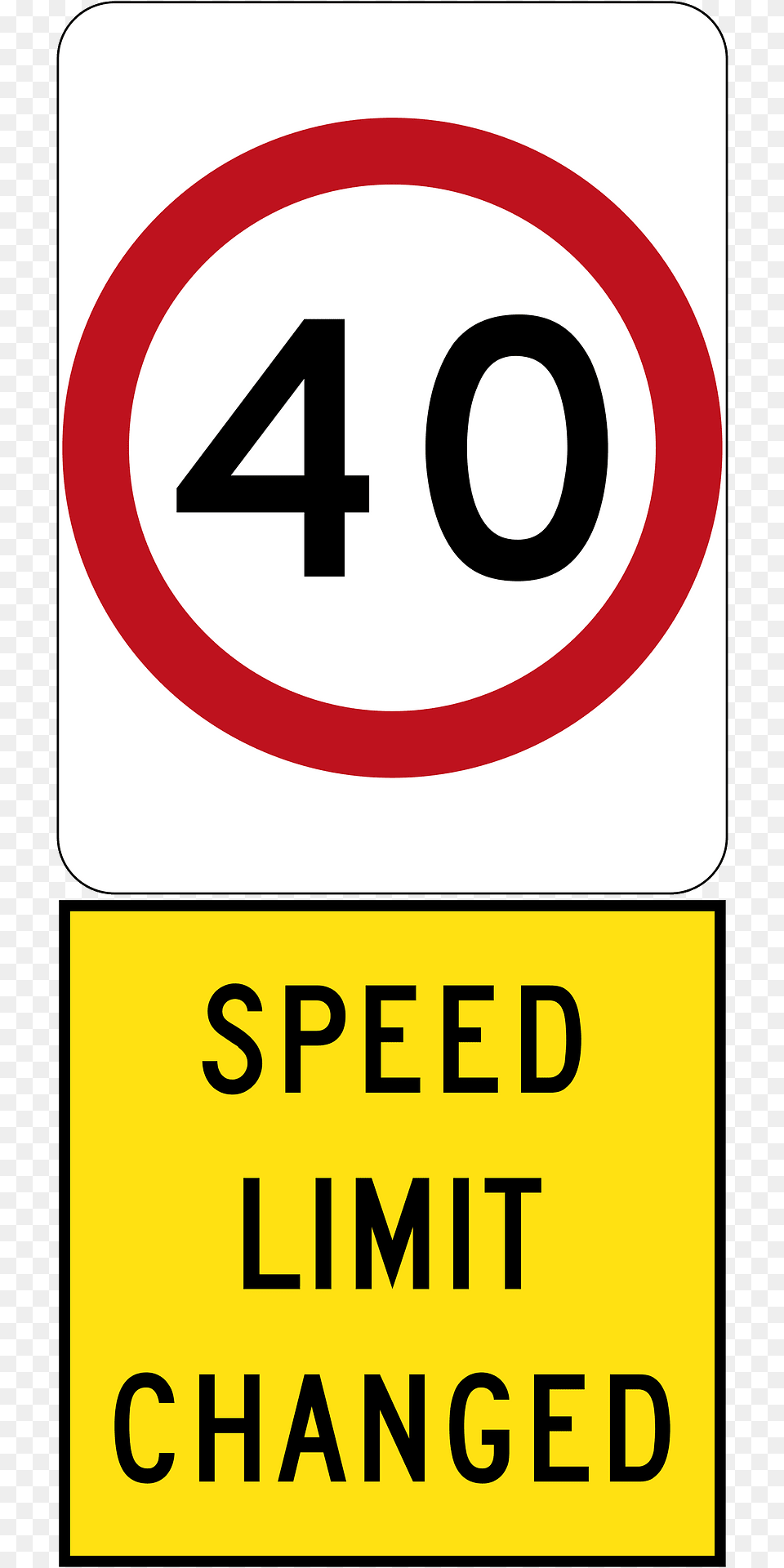 New 40 Kmh Speed Limit Used In South Australia Clipart, Sign, Symbol, Road Sign Free Png
