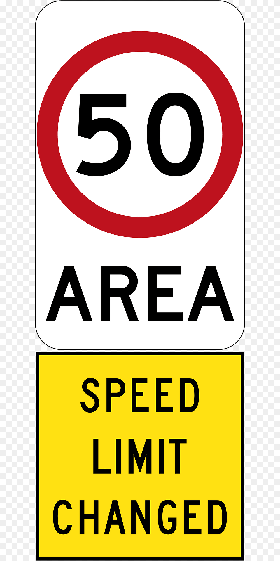 New 50 Kmh Speed Limit Area Used In South Australia Clipart, Sign, Symbol, Road Sign Png Image