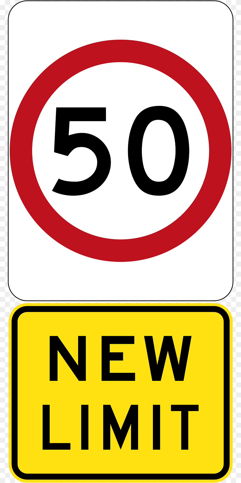 New 50 Kmh Speed Limit Used In Victoria Clipart, Sign, Symbol, Road Sign Png Image