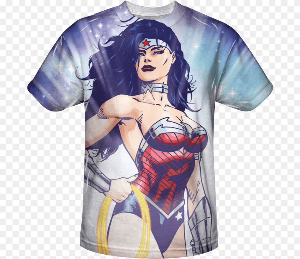 New 52 Wonder Woman Close Up T Shirt Wonder Woman, T-shirt, Clothing, Book, Publication Png Image