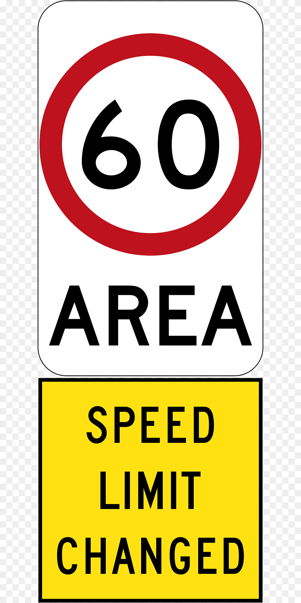 New 60 Kmh Speed Limit Area Used In South Australia Clipart, Sign, Symbol, Road Sign Png Image