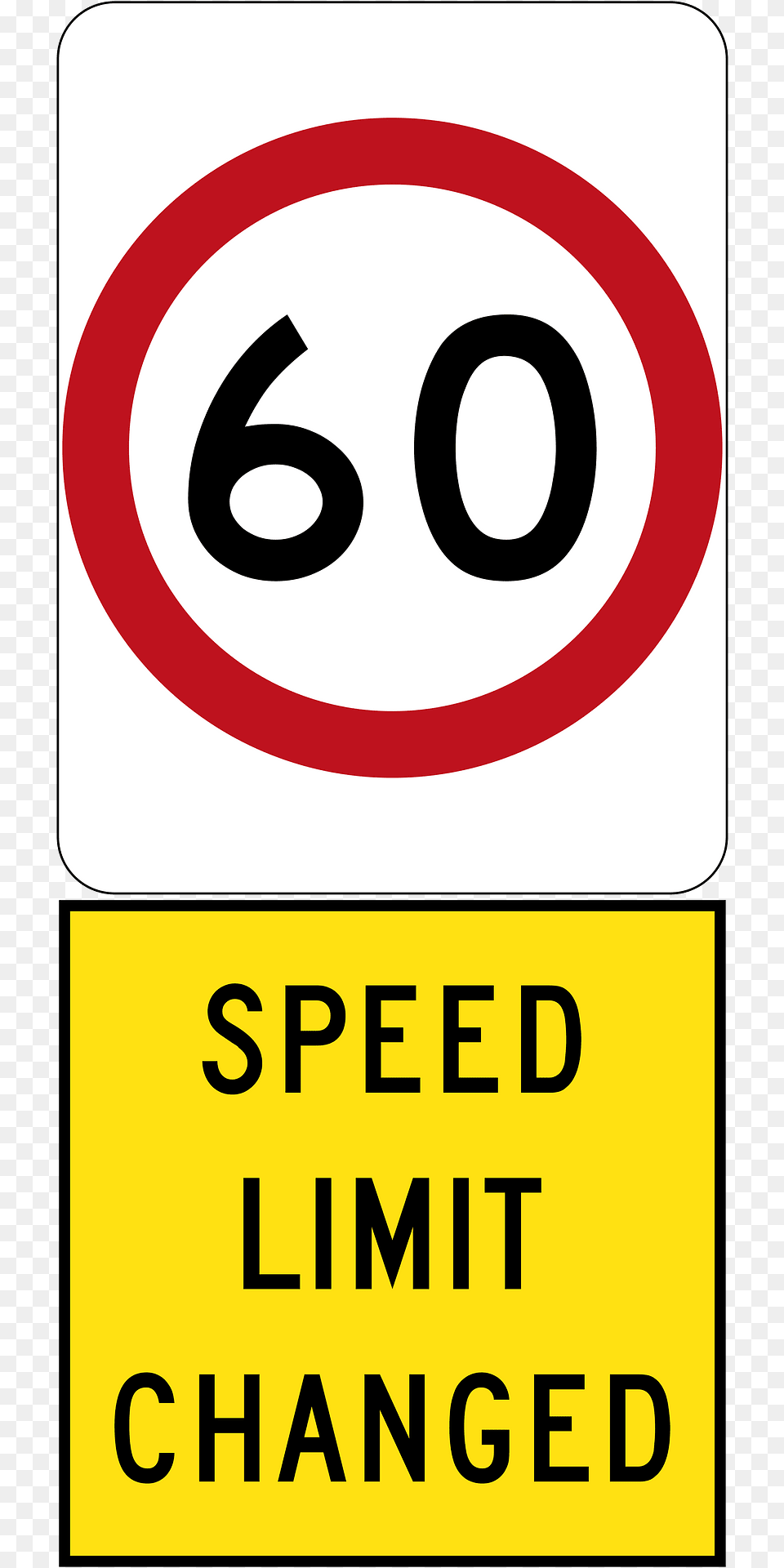 New 60 Kmh Speed Limit Used In South Australia Clipart, Sign, Symbol, Road Sign Png Image
