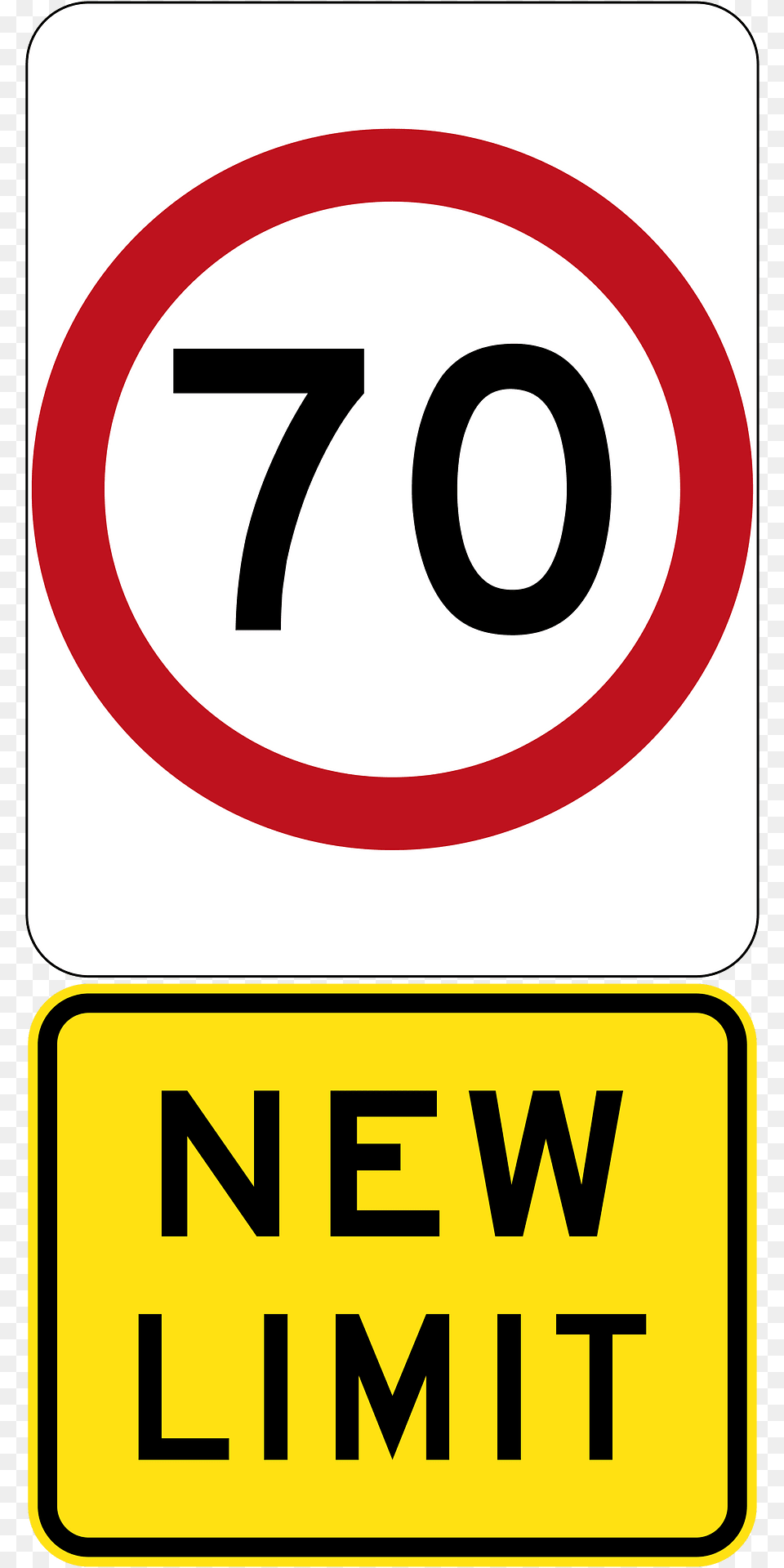 New 70 Kmh Speed Limit Used In Victoria Clipart, Sign, Symbol, Road Sign, Text Free Png Download
