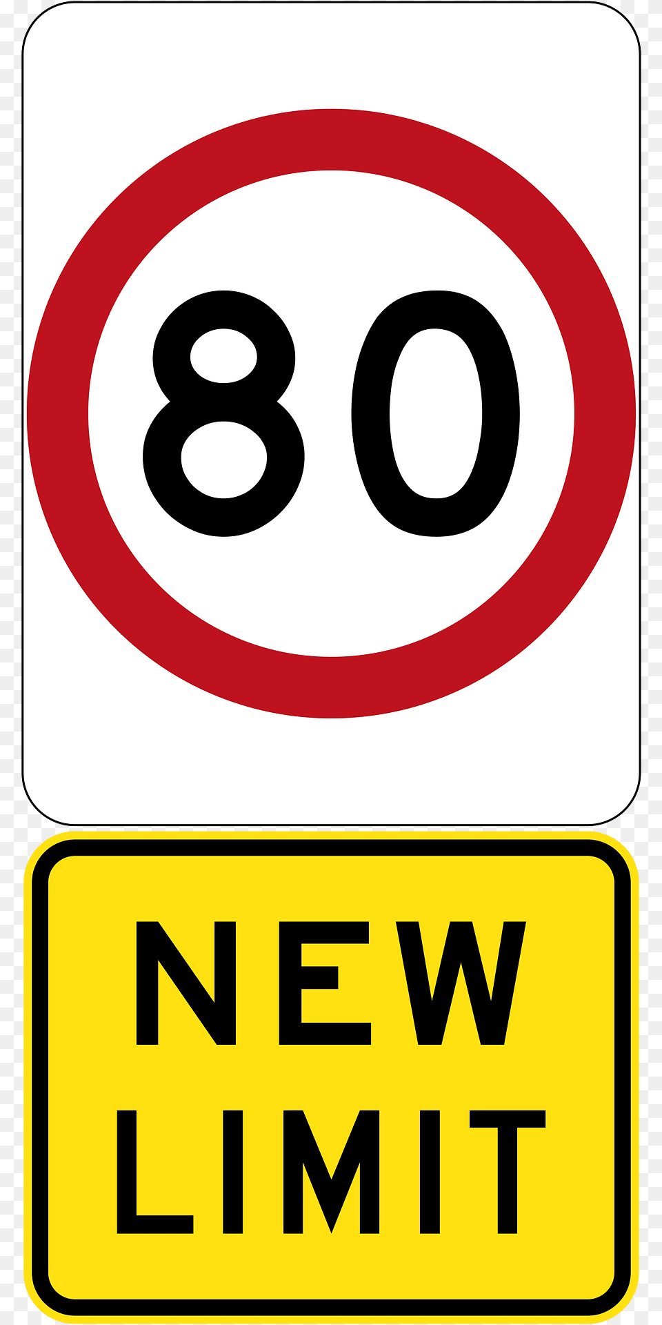 New 80 Kmh Speed Limit Used In Victoria Clipart, Sign, Symbol, Road Sign, Text Free Transparent Png
