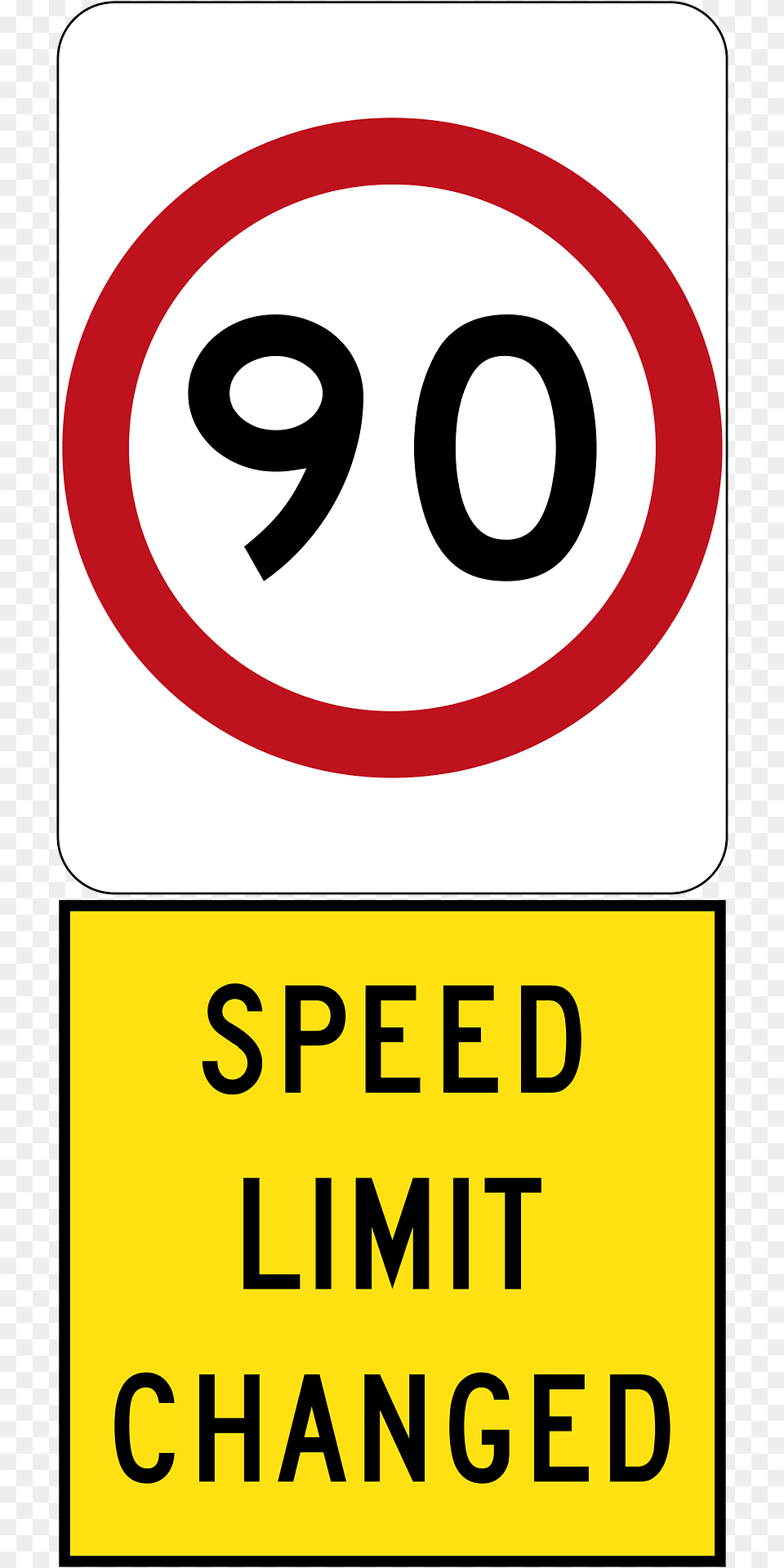 New 90 Kmh Speed Limit Used In South Australia Clipart, Sign, Symbol, Road Sign Png Image